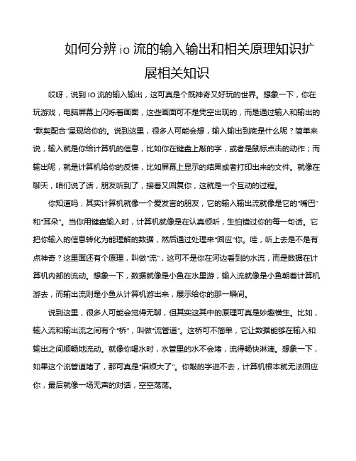 如何分辨io流的输入输出和相关原理知识扩展相关知识