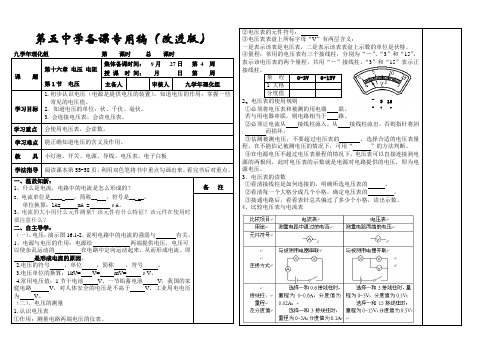 2013新人教版九年物理第十六章 电压 电阻 第1节 电压