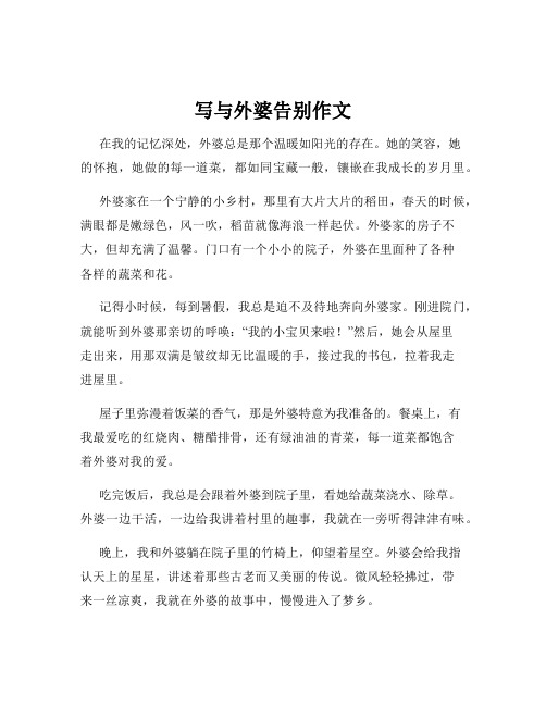 写与外婆告别作文
