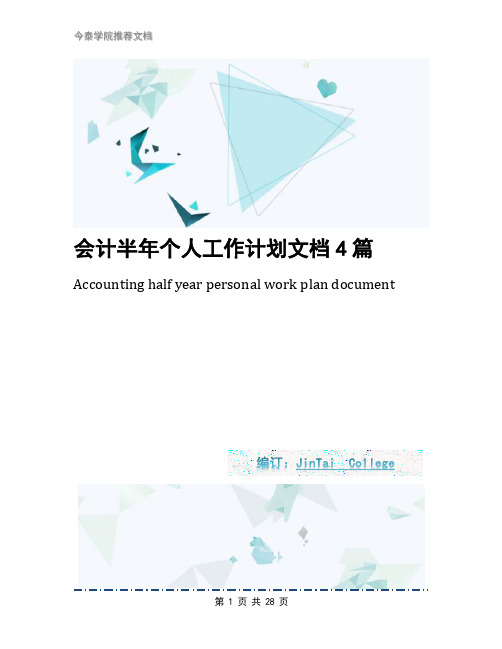 会计半年个人工作计划文档4篇