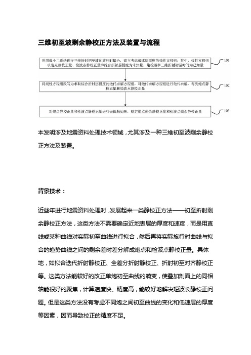 三维初至波剩余静校正方法及装置与流程