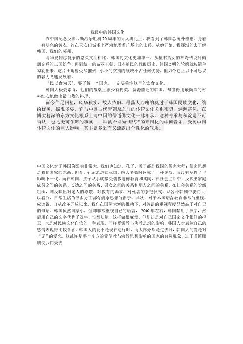 我眼中的韩国文化