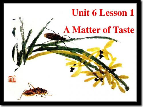 Unit 6 Lesson 1 A Matter of Taste 课件 1-优质公开课-北师大版高中必修2精品