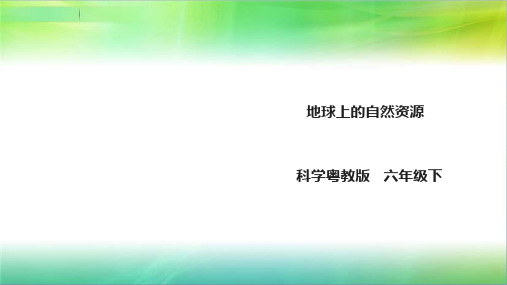 粤教版小学科学六年级下册科学4.19《地球上的自然资源》课件(29张PPT)