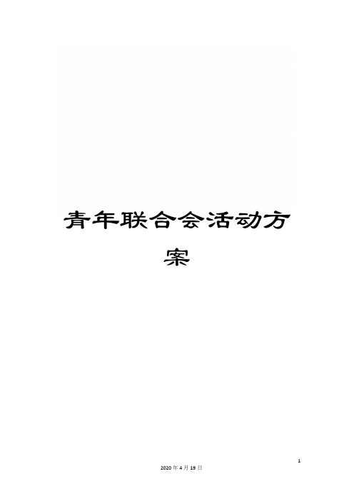 青年联合会活动方案