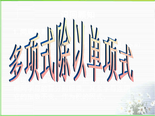 多项式除以单项式ppt课件