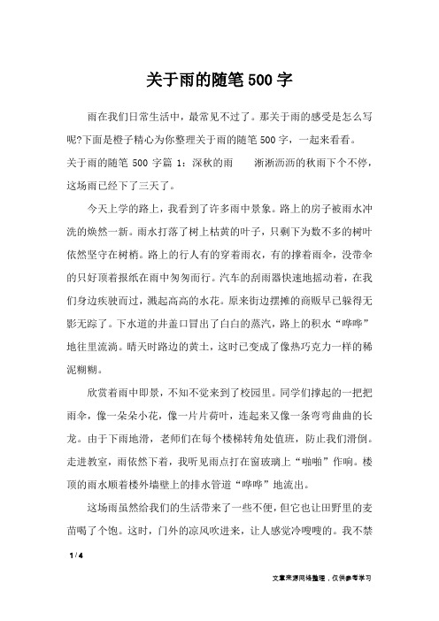 关于雨的随笔500字_描写作文_1