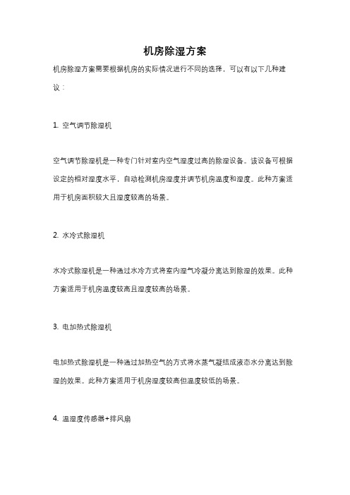 机房除湿方案