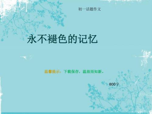 初一话题作文《永不褪色的记忆》800字