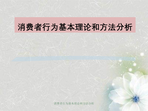 消费者行为基本理论与方法分析