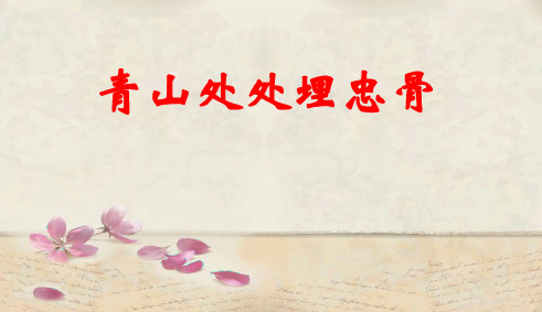 青山处处埋忠骨PPT