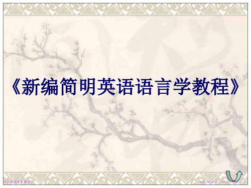 《新编简明英语语言学教程》 ppt课件