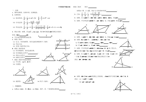 中考数学专题训练------相似三角形