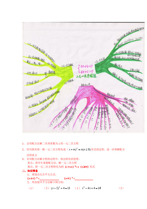 一元二次方程--(思维导图+资料)word版本