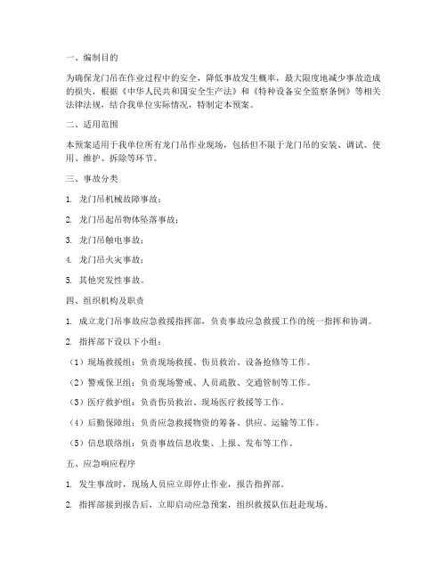 龙门吊事故应急预案