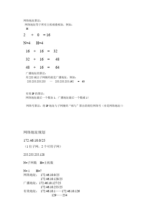 IP子网计算 网络地址算法
