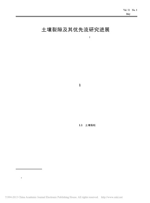 土壤裂隙及其优先流研究进展_张中彬
