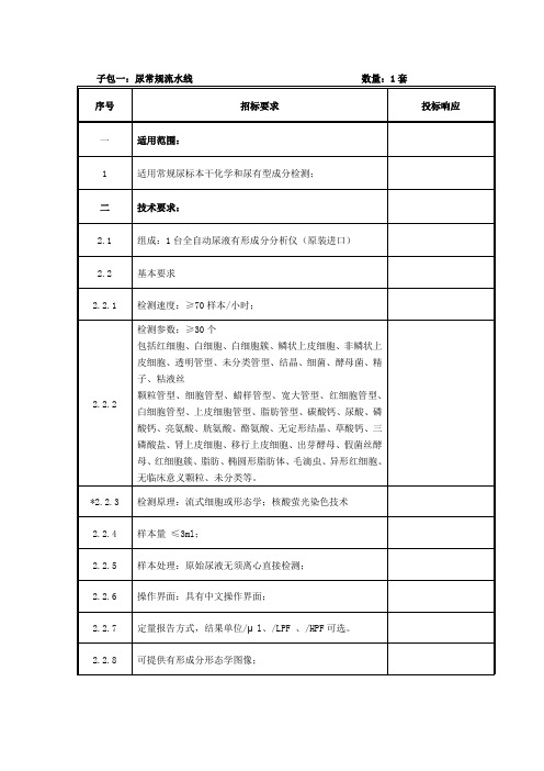 子包一尿常规流水线数量1套