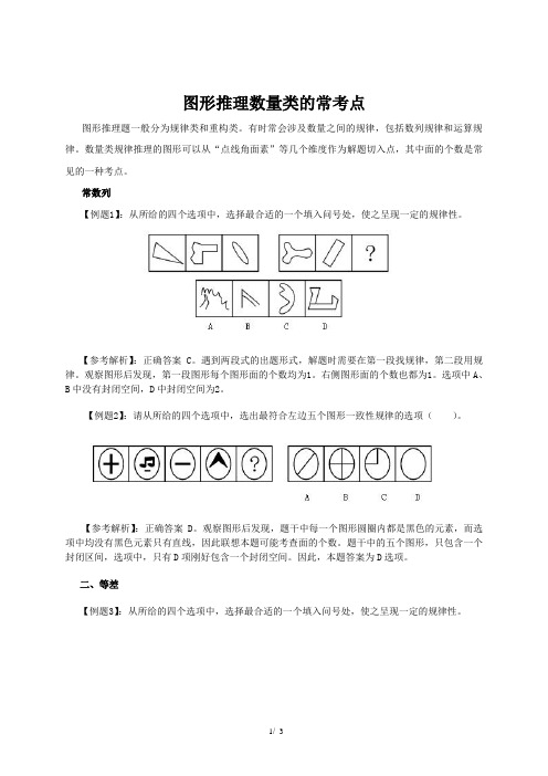 图形推理数量类的常考点
