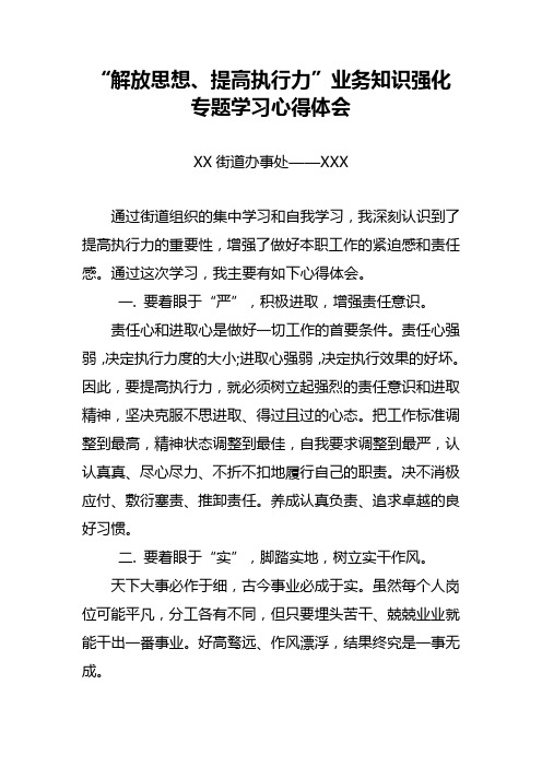 解放思想、提高执行力心得体会11