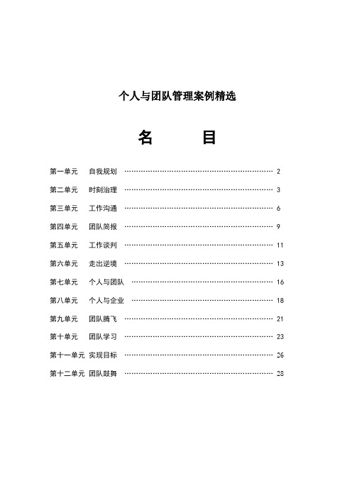 个人与团队管理案例精选