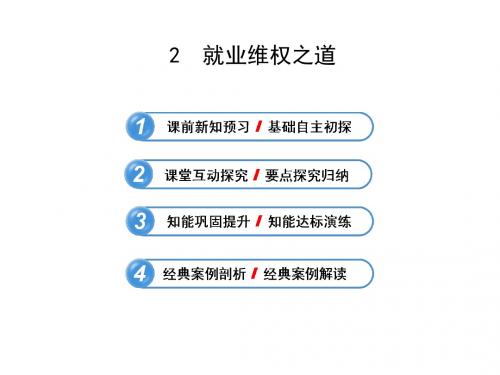 高中政治第四专题 就业维权之道 同步互动名师公开课省级获奖课件(新人教选修五)