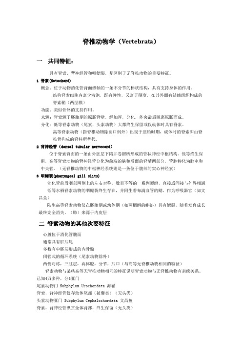 脊椎动物学讲义