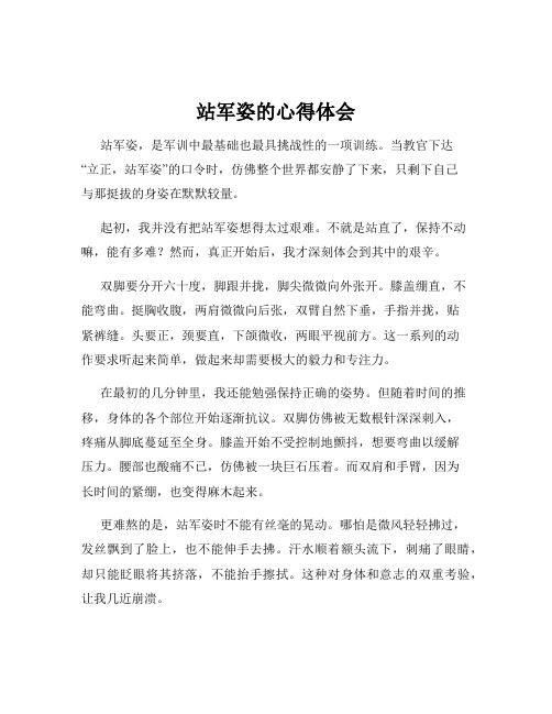 站军姿的心得体会