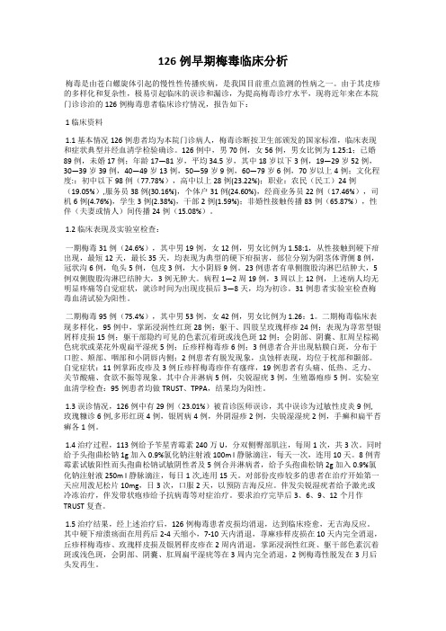 126例早期梅毒临床分析