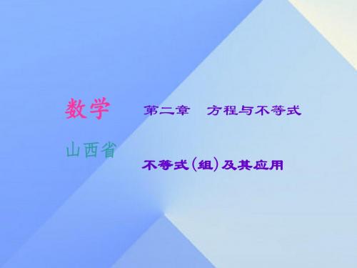 中考数学第2章方程与不等式不等式组及其应用复习课件