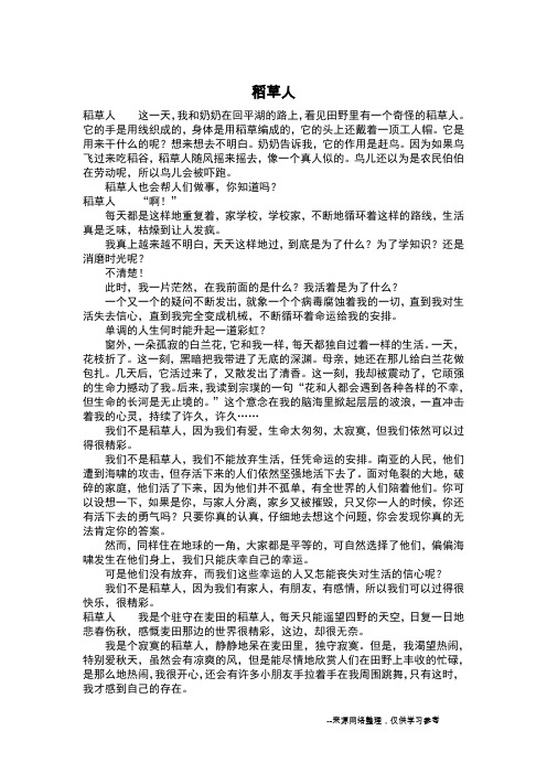 稻草人_日记200字