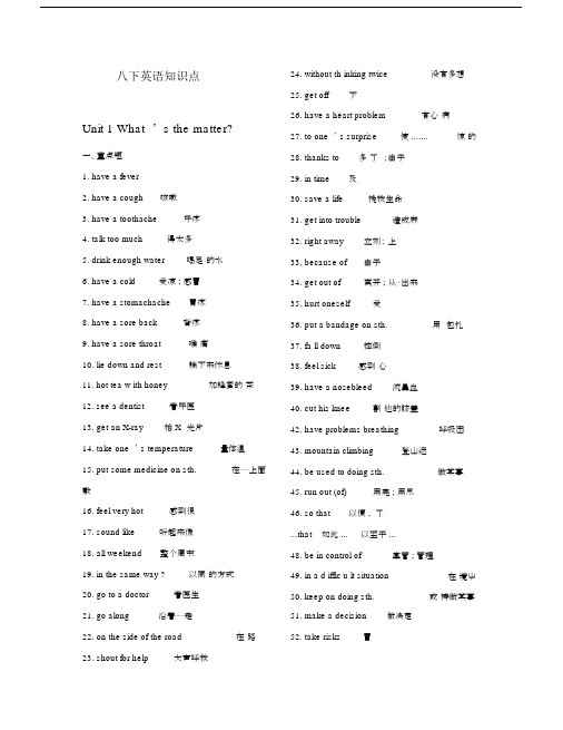 人教八级下册英语知识点总结1—8单元.docx