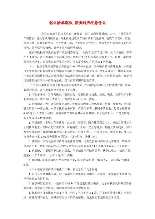 怎么给羊驱虫 驱虫时应注意什么