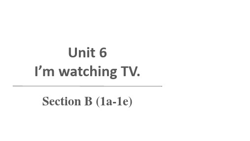 人教版英语七年级下册 unit 6 section b (1a-1e) (共15张ppt)