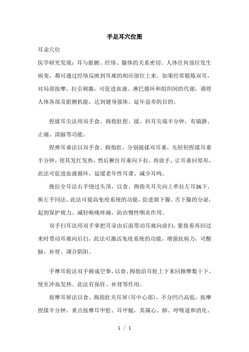 手足耳穴位详细图解
