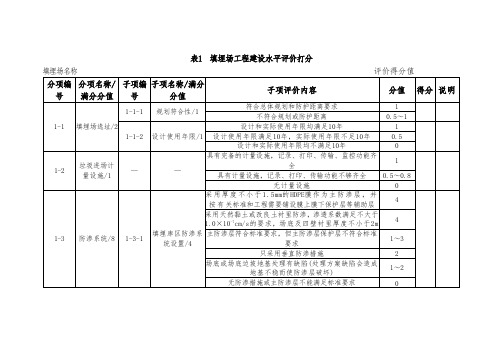 生活垃圾填埋场无害化评定打分表