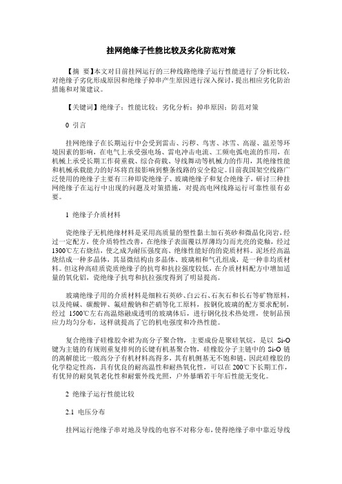 挂网绝缘子性能比较及劣化防范对策