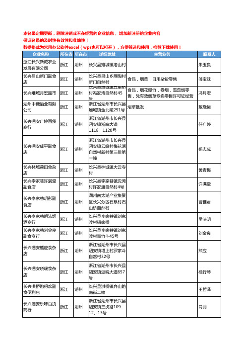 2020新版浙江省湖州烟草工商企业公司名录名单黄页联系方式大全158家