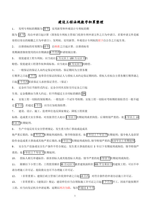 14_一建_法规_数字、时间、记忆背诵 
