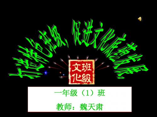 班级文化建设课件