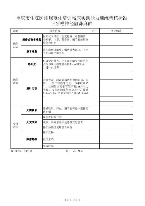 下牙槽神经阻滞麻醉