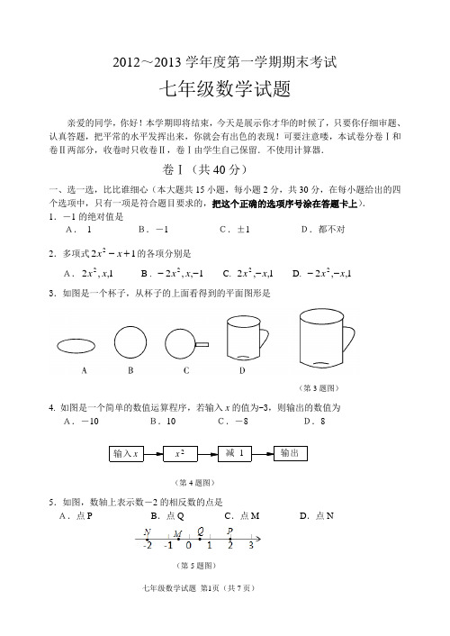 12-13第一学期期末七年级试题