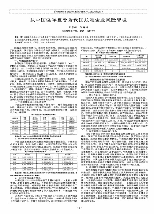 从中国远洋巨亏看我国航运企业风险管理