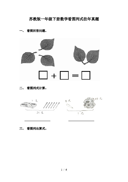 苏教版一年级下册数学看图列式往年真题
