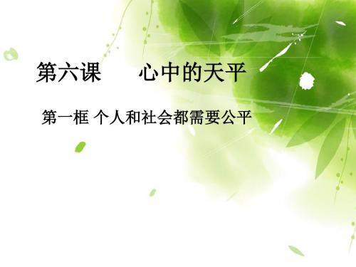 人民版初中思想品德九年级课件：第六课 心中的天平第一框 个人和社会都需要公平
