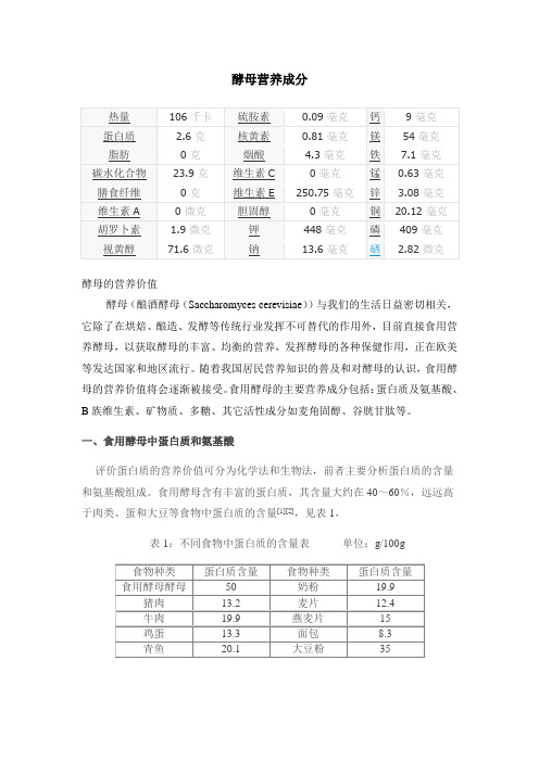 酵母营养