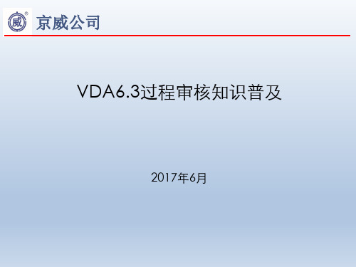 VDA6.3过程审核知识普及