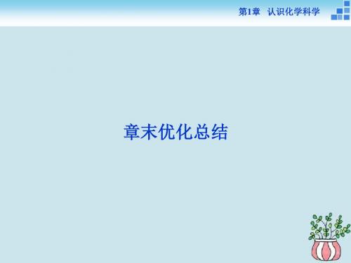 2018-2019学年高中化学 第1章 认识化学科学章末优化总结课件 鲁科版必修1