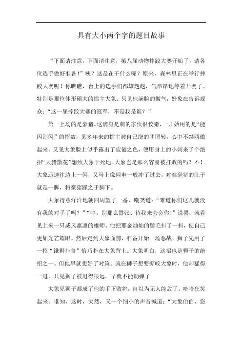 具有大小两个字的题目故事