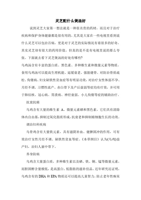 灵芝配什么煲汤好